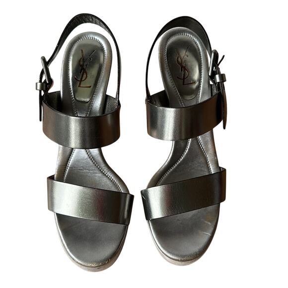 YSL Shoes Yves Saint Laurent Platform Slingback Heels Size 39 Women's 8 - Picture 2 of 4